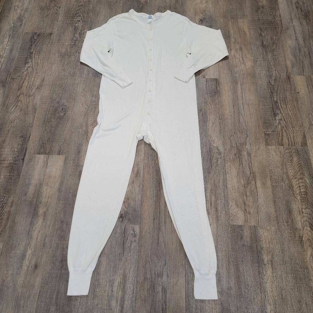Morgan Mills Long Handles Vintage Thermal Grandpa Union Suit Long Johns Pajamas